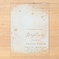beige stars on pastel blue cloud | Baptism
