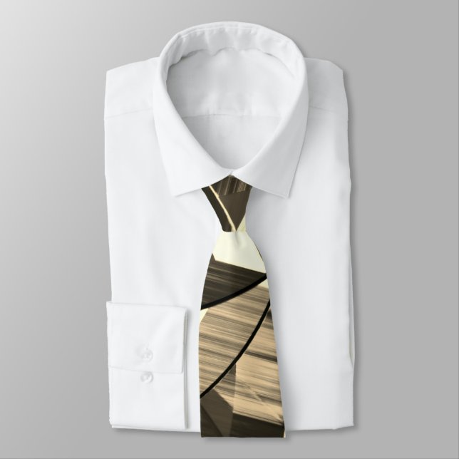 Beige streaks up some brown, drizzled image tie (Tied)