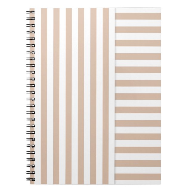 beige striped notebook (Front)