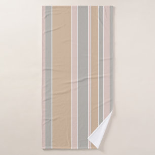 Beige stripes bath towel