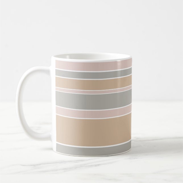 Beige stripes coffee mug (Left)
