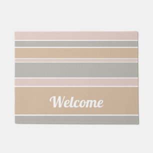 Beige stripes doormat