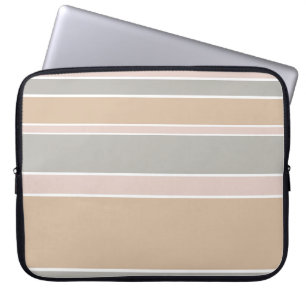 Beige stripes laptop sleeve