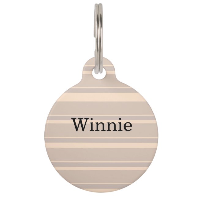 Beige Stripes Pet Tag (Front)