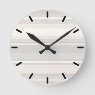 Beige stripes round clock
