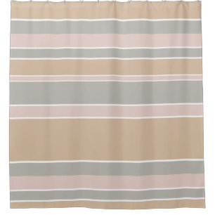 Beige stripes shower curtain