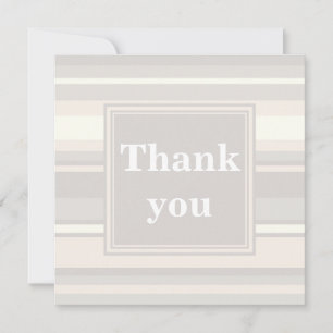 Beige stripes thank you card