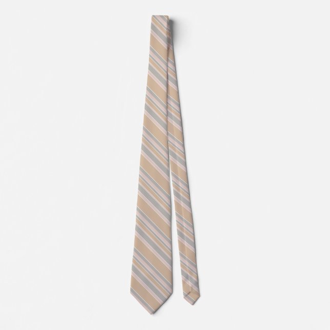 Beige stripes tie (Front)
