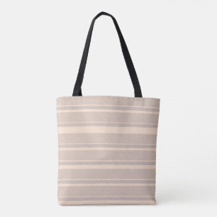 Beige Stripes Tote Bag