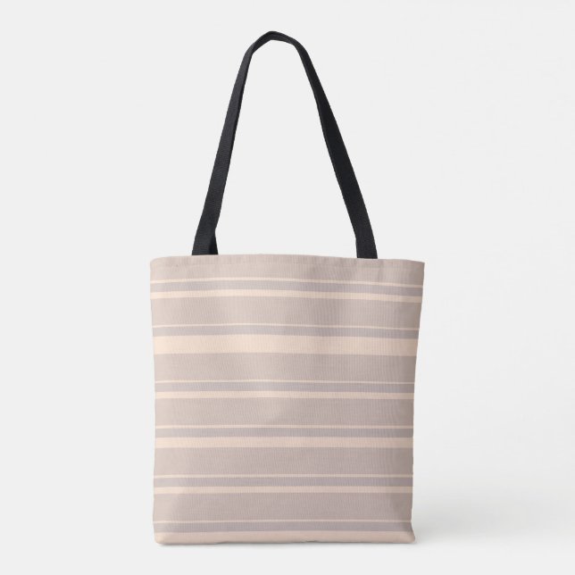Beige Stripes Tote Bag (Back)