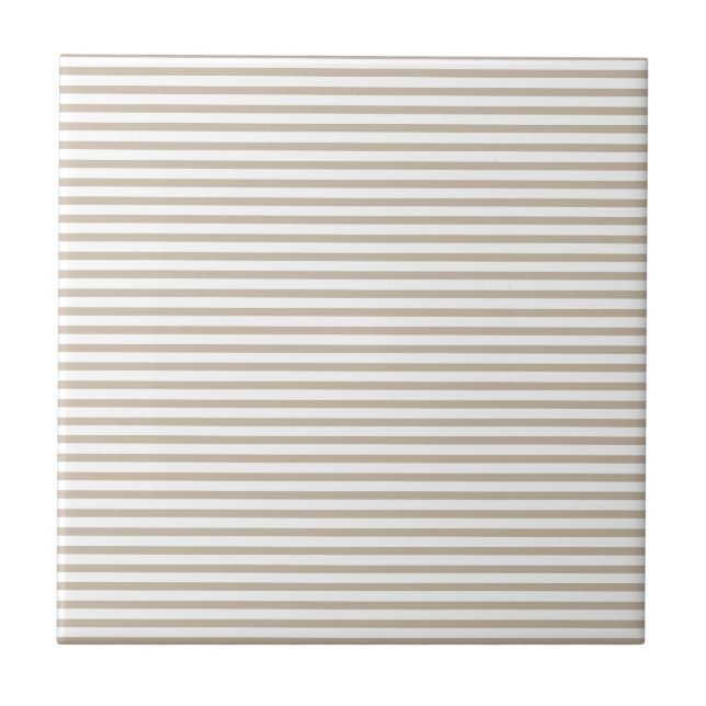 Beige stripes white background pattern tile (Front)