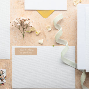 Beige Stylised Names Wedding Address