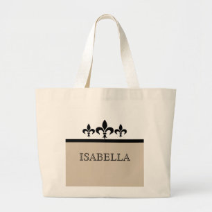 Beige Swanky Fleur De Lis Bag