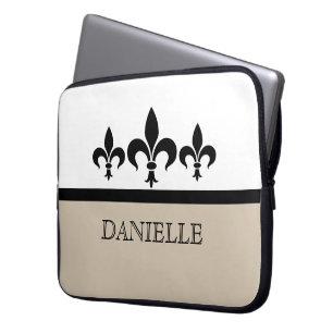 Beige Swanky Fleur De Lis Electronics Sleeve