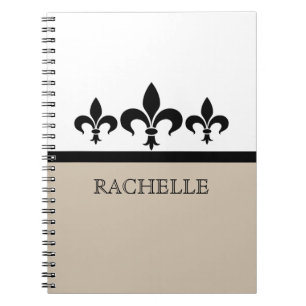 Beige Swanky Fleur De Lis Notebook