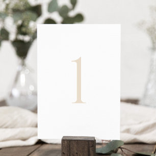 Beige Table Number