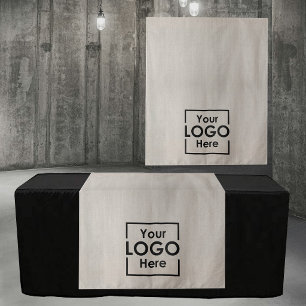 Beige Table Runner Banner Business Logo Events Tapestry