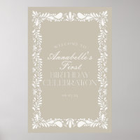 Beige Talavera Tile Fiesta Birthday Party Welcome