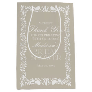 Beige Talavera Tile Fiesta Bridal Shower Favours Medium Gift Bag