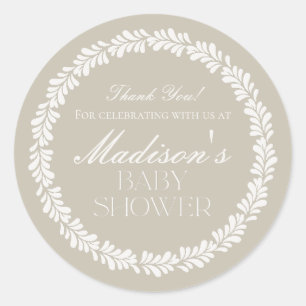 Beige Talavera Tile Spanish Fiesta Baby Shower Classic Round Sticker