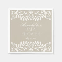 Beige Talavera Tile Spanish Fiesta Baby Shower