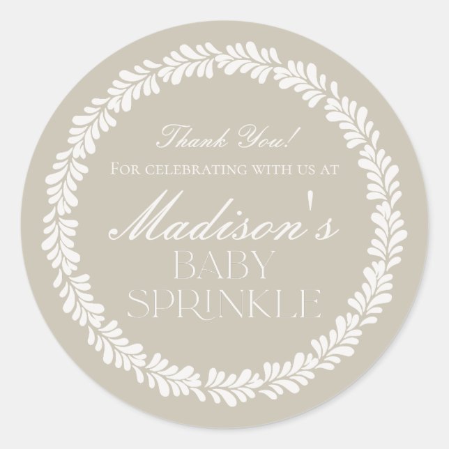 Beige Talavera Tile Spanish Fiesta Baby Sprinkle Classic Round Sticker (Front)