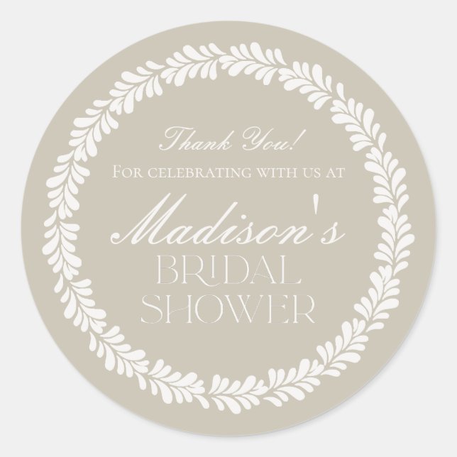 Beige Talavera Tile Spanish Fiesta Bridal Shower Classic Round Sticker (Front)