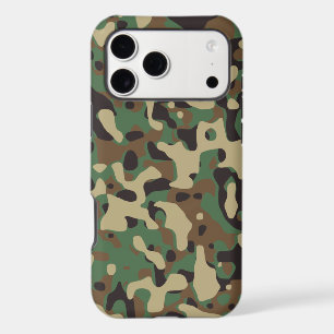 Beige, Tan Brown, Green, Grey Woodland Camouflage