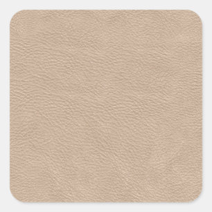 Beige Tan Leather Texture Square Sticker