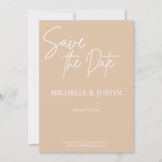 Beige Tan  Save The Date (Front)