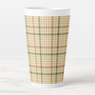Beige Tartan Latte Mug