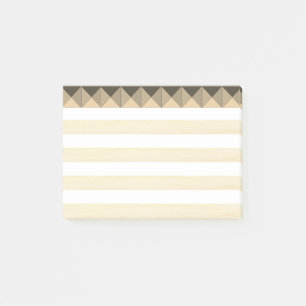 Beige Taupe and White Stripes Post-it Notes