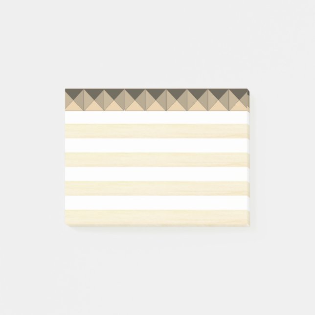Beige Taupe and White Stripes Post-it Notes (Front)