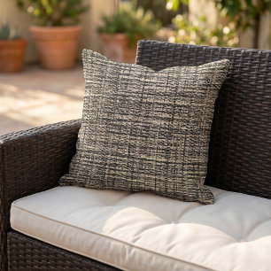 Beige Taupe Ivory Grey Boucle Woven Pattern Cushion