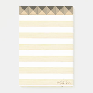 Beige Taupe Pyramid Shapes & Stripes Post-it Notes
