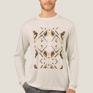 Beige Taupe Symmetrical Southwest Look Abstract Tri-Blend Shirt