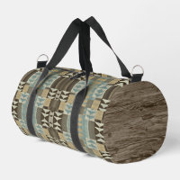 Beige Teal Blue Green Taupe Brown Tribal Pattern