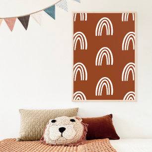 Beige/Terracotta Boho Rainbows Nursery Decor