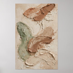Beige Terracotta Sage Modern Abstract Art Print