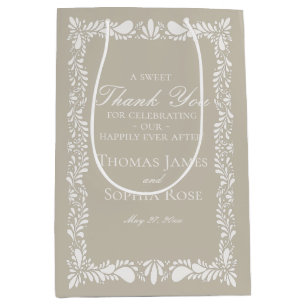 Beige Tile Talavera Spanish Fiesta Wedding Favours Medium Gift Bag