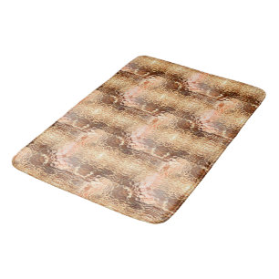 Beige to brown, hammered bent glass repeated bath mat