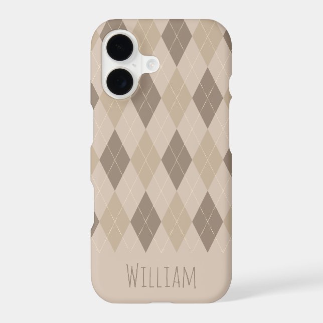 Beige Tones Argyle Pattern iPhone 7/8 Case (Back)