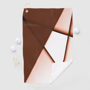 Beige trapeze rectangle under dark brown sheet     golf towel