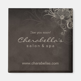 Beige Trendy Salon Spa Floral Fridge Magnet