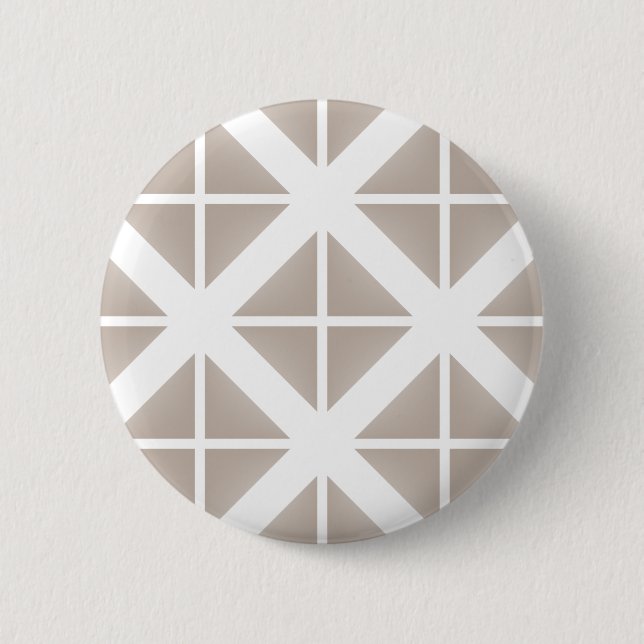 Beige Trendy Triangle Pattern 6 Cm Round Badge (Front)