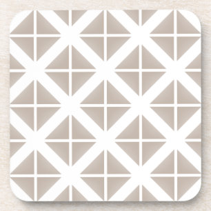 Beige Trendy Triangle Pattern Coaster