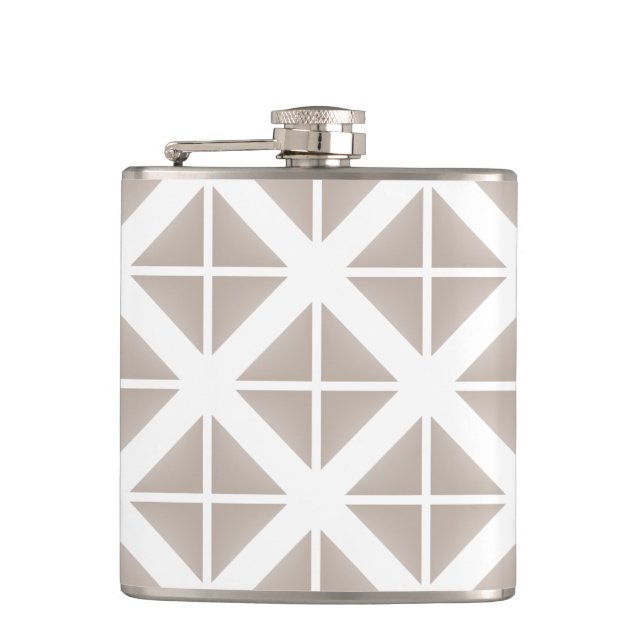 Beige Trendy Triangle Pattern Hip Flask (Front)