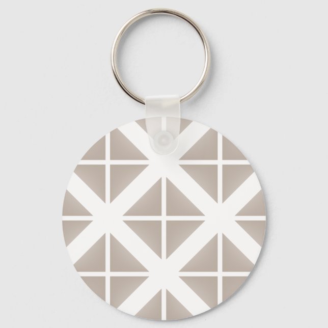 Beige Trendy Triangle Pattern Key Ring (Front)