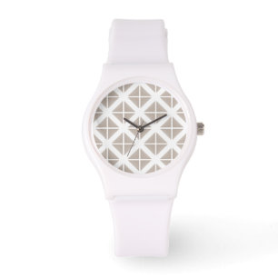 Beige Trendy Triangle Pattern Watch