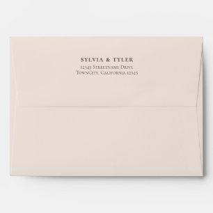 Beige Typography Wedding Envelope
